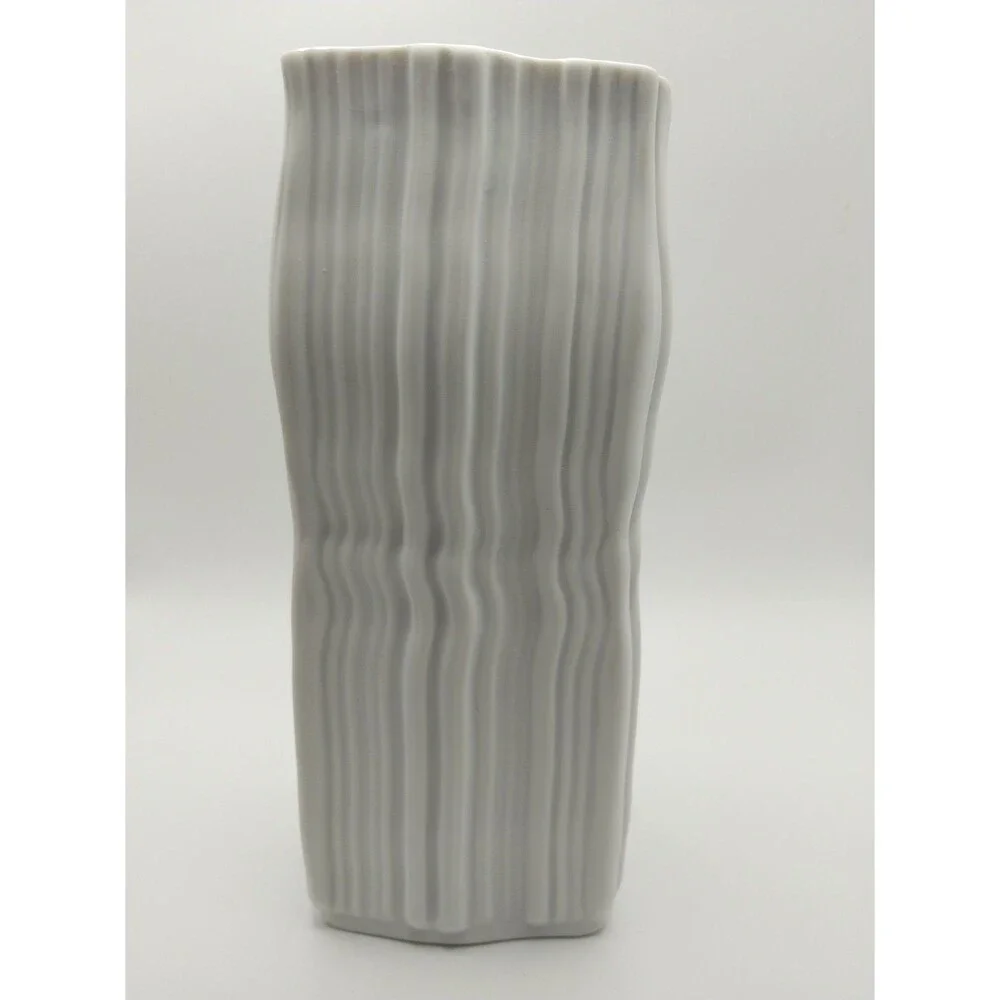 Vintage Naaman Artline White Porcelain Vase 8.25